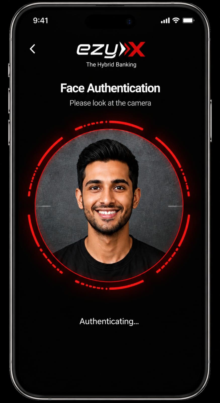 Xpay mobile banking face authentication screen
