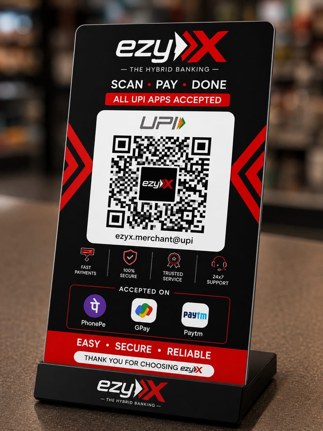 Merchant QR payment standee